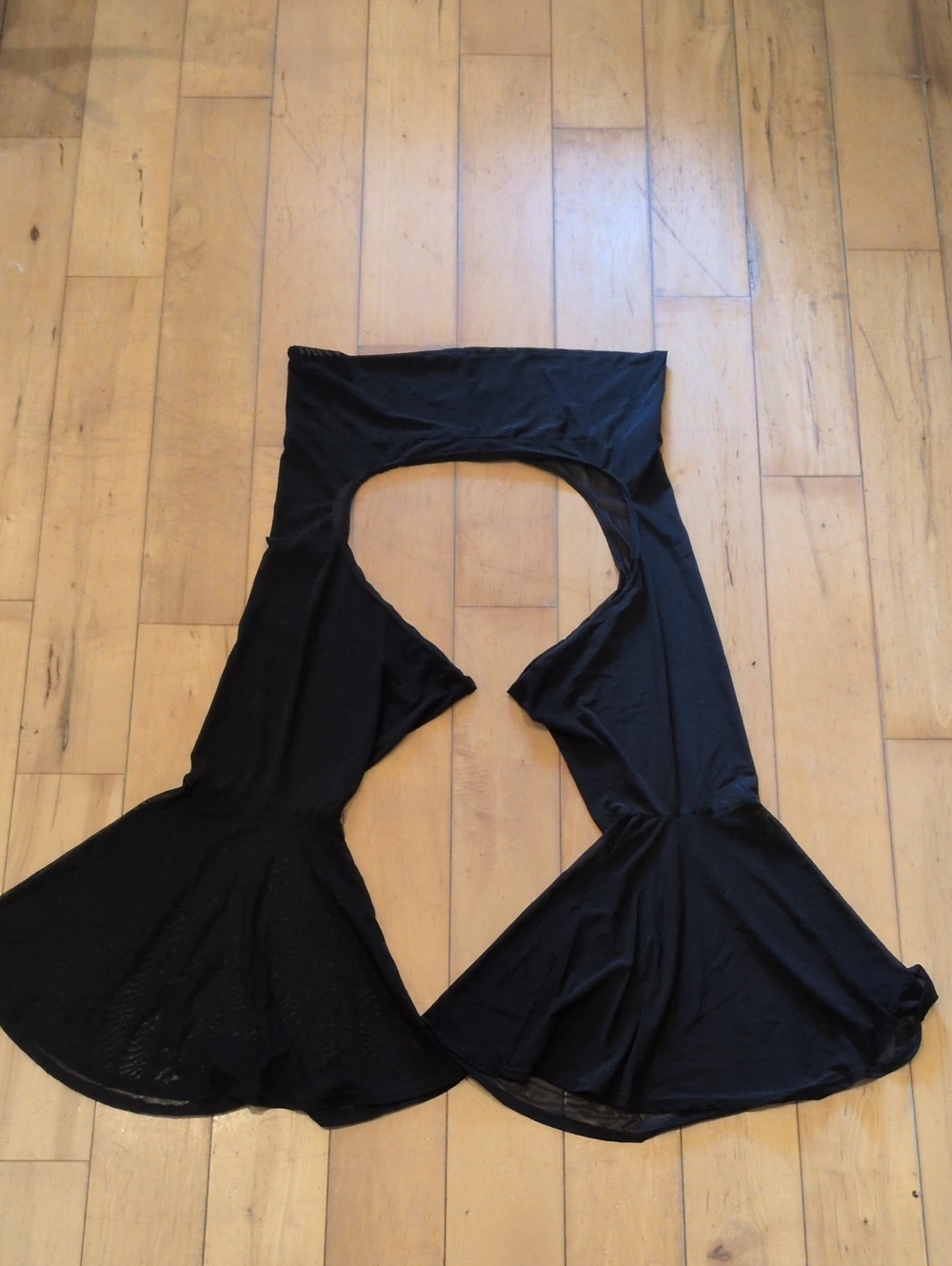 Mesh Wide Bell Bottom Chaps Black